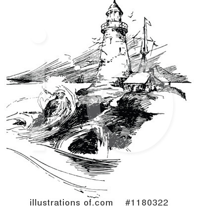 Royalty-Free (RF) Lighthouse Clipart Illustration by Prawny Vintage - Stock Sample #1180322