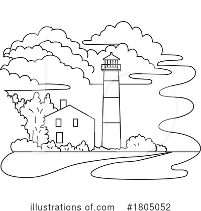 Royalty-Free (RF) Lighthouse Clipart Illustration by patrimonio - Stock Sample #1805052