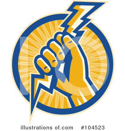 Royalty-Free (RF) Lightning Clipart Illustration by patrimonio - Stock Sample #104523