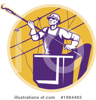 Royalty-Free (RF) Lineman Clipart Illustration by patrimonio - Stock Sample #1084463