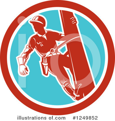 Royalty-Free (RF) Lineman Clipart Illustration by patrimonio - Stock Sample #1249852