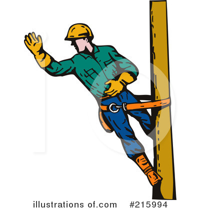 Royalty-Free (RF) Lineman Clipart Illustration by patrimonio - Stock Sample #215994