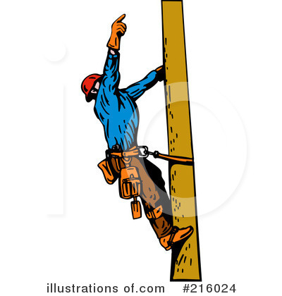 Royalty-Free (RF) Lineman Clipart Illustration by patrimonio - Stock Sample #216024