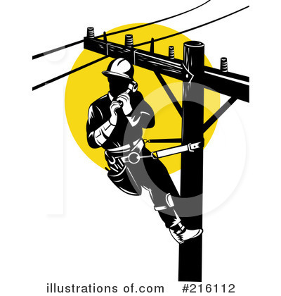 Royalty-Free (RF) Lineman Clipart Illustration by patrimonio - Stock Sample #216112