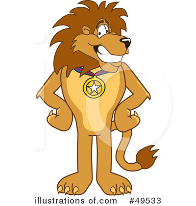 Royalty-Free (RF) Lion Character Clipart Illustration by Mascot Junction - Stock Sample #49533
