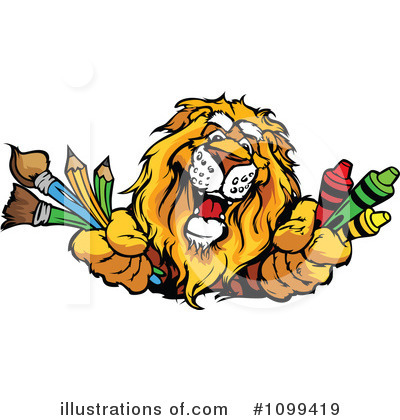 Royalty-Free (RF) Lion Clipart Illustration by Chromaco - Stock Sample #1099419