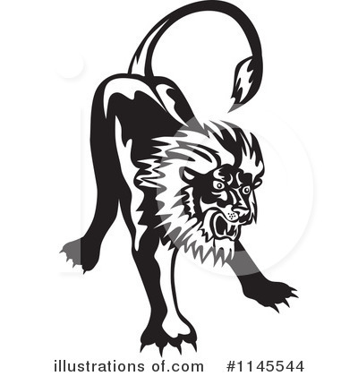 Royalty-Free (RF) Lion Clipart Illustration by patrimonio - Stock Sample #1145544