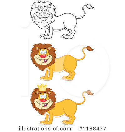 Royalty-Free (RF) Lion Clipart Illustration by Hit Toon - Stock Sample #1188477