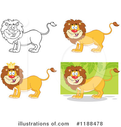 Royalty-Free (RF) Lion Clipart Illustration by Hit Toon - Stock Sample #1188478
