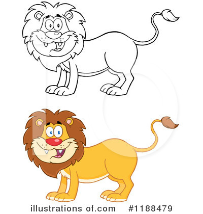 Royalty-Free (RF) Lion Clipart Illustration by Hit Toon - Stock Sample #1188479