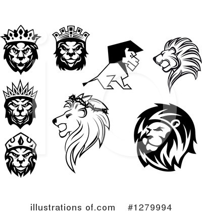 Royalty-Free (RF) Lion Clipart Illustration by Vector Tradition SM - Stock Sample #1279994