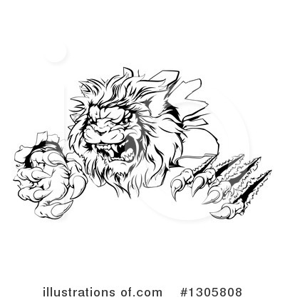 Royalty-Free (RF) Lion Clipart Illustration by AtStockIllustration - Stock Sample #1305808