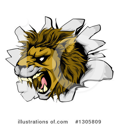 Royalty-Free (RF) Lion Clipart Illustration by AtStockIllustration - Stock Sample #1305809