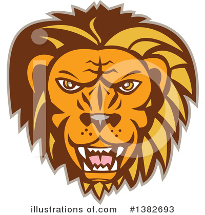 Male Lion Clipart #1382693 by patrimonio