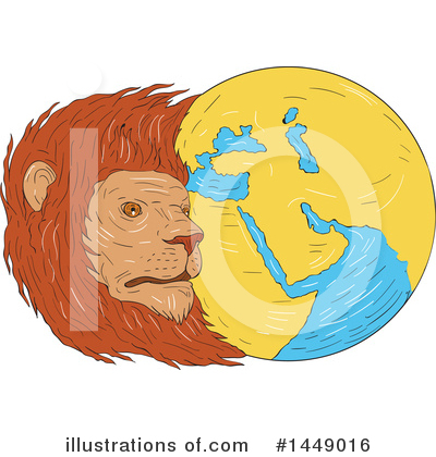 Royalty-Free (RF) Lion Clipart Illustration by patrimonio - Stock Sample #1449016