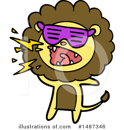 Royalty-Free (RF) Lion Clipart Illustration by lineartestpilot - Stock Sample #1487346
