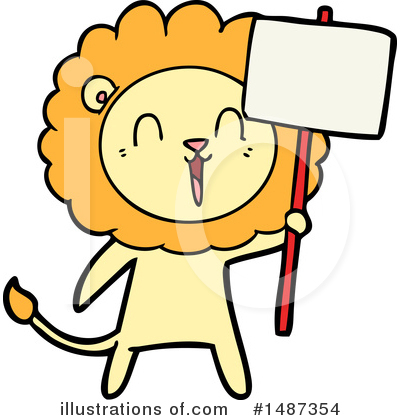 Royalty-Free (RF) Lion Clipart Illustration by lineartestpilot - Stock Sample #1487354