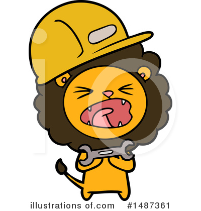 Royalty-Free (RF) Lion Clipart Illustration by lineartestpilot - Stock Sample #1487361