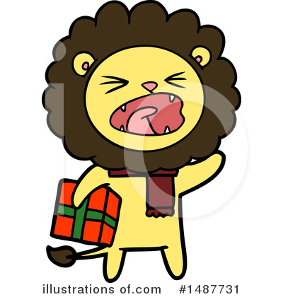 Royalty-Free (RF) Lion Clipart Illustration by lineartestpilot - Stock Sample #1487731