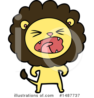 Royalty-Free (RF) Lion Clipart Illustration by lineartestpilot - Stock Sample #1487737