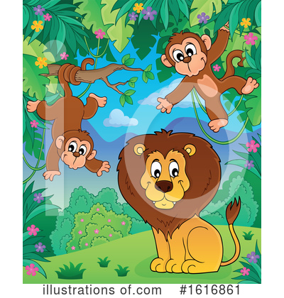 Royalty-Free (RF) Lion Clipart Illustration by visekart - Stock Sample #1616861