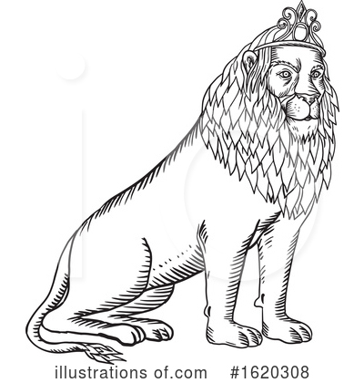 Royalty-Free (RF) Lion Clipart Illustration by patrimonio - Stock Sample #1620308