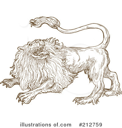 Royalty-Free (RF) Lion Clipart Illustration by patrimonio - Stock Sample #212759