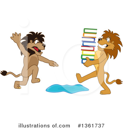 Royalty-Free (RF) Lion School Mascot Clipart Illustration by Mascot Junction - Stock Sample #1361737