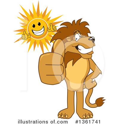 Royalty-Free (RF) Lion School Mascot Clipart Illustration by Mascot Junction - Stock Sample #1361741
