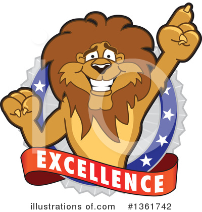 Royalty-Free (RF) Lion School Mascot Clipart Illustration by Mascot Junction - Stock Sample #1361742