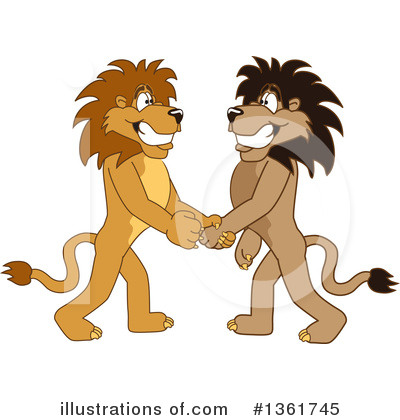 Royalty-Free (RF) Lion School Mascot Clipart Illustration by Mascot Junction - Stock Sample #1361745