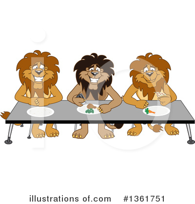 Royalty-Free (RF) Lion School Mascot Clipart Illustration by Mascot Junction - Stock Sample #1361751