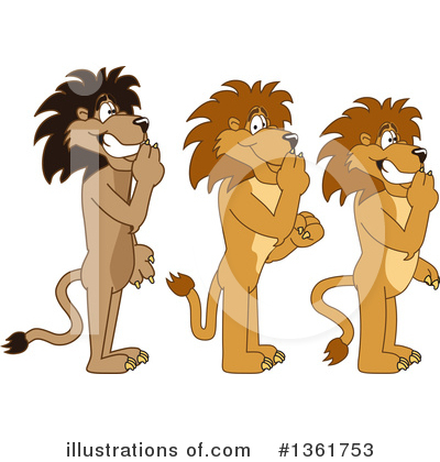 Royalty-Free (RF) Lion School Mascot Clipart Illustration by Mascot Junction - Stock Sample #1361753