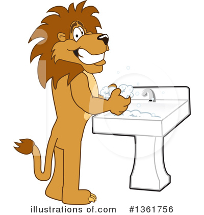 Royalty-Free (RF) Lion School Mascot Clipart Illustration by Mascot Junction - Stock Sample #1361756