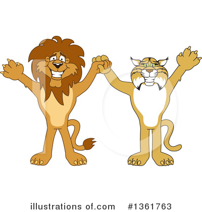 Royalty-Free (RF) Lion School Mascot Clipart Illustration by Mascot Junction - Stock Sample #1361763