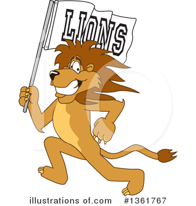 Royalty-Free (RF) Lion School Mascot Clipart Illustration by Mascot Junction - Stock Sample #1361767