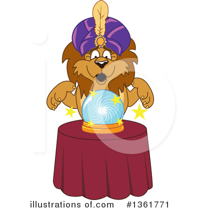 Royalty-Free (RF) Lion School Mascot Clipart Illustration by Mascot Junction - Stock Sample #1361771