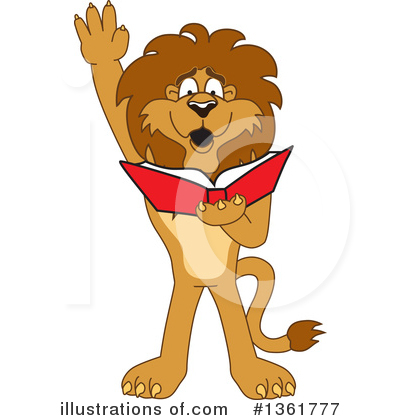 Royalty-Free (RF) Lion School Mascot Clipart Illustration by Mascot Junction - Stock Sample #1361777