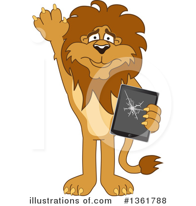 Royalty-Free (RF) Lion School Mascot Clipart Illustration by Mascot Junction - Stock Sample #1361788