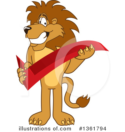 Royalty-Free (RF) Lion School Mascot Clipart Illustration by Mascot Junction - Stock Sample #1361794