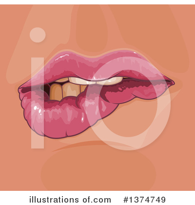 Royalty-Free (RF) Lips Clipart Illustration by Pushkin - Stock Sample #1374749