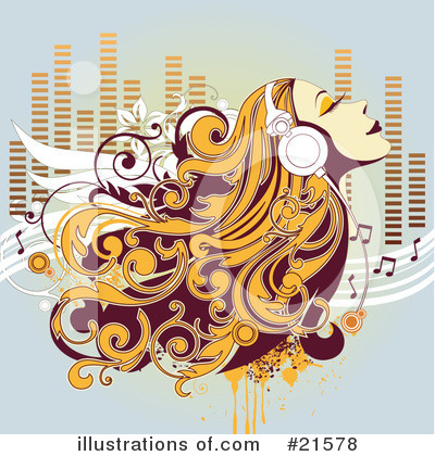 Royalty-Free (RF) Listening To Music Clipart Illustration by OnFocusMedia - Stock Sample #21578