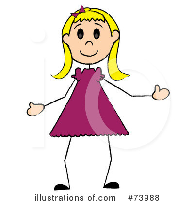 Royalty-Free (RF) Little Girl Clipart Illustration by Pams Clipart - Stock Sample #73988