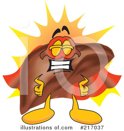 Royalty-Free (RF) Liver Mascot Clipart Illustration by Mascot Junction - Stock Sample #217037