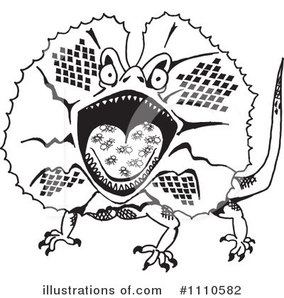 Frill Neck Lizard Clipart #1110582 by Dennis Holmes Designs