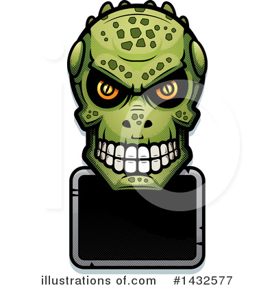 Royalty-Free (RF) Lizardman Skull Clipart Illustration by Cory Thoman - Stock Sample #1432577