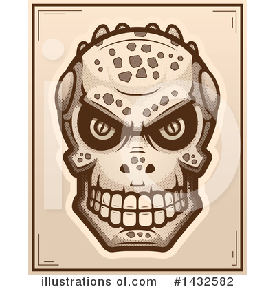 Lizardman Skull Clipart #1432582 by Cory Thoman