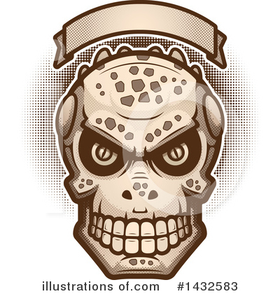 Lizardman Skull Clipart #1432583 by Cory Thoman