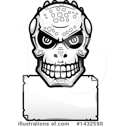 Lizardman Skull Clipart #1432590 by Cory Thoman