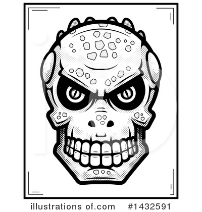 Royalty-Free (RF) Lizardman Skull Clipart Illustration by Cory Thoman - Stock Sample #1432591